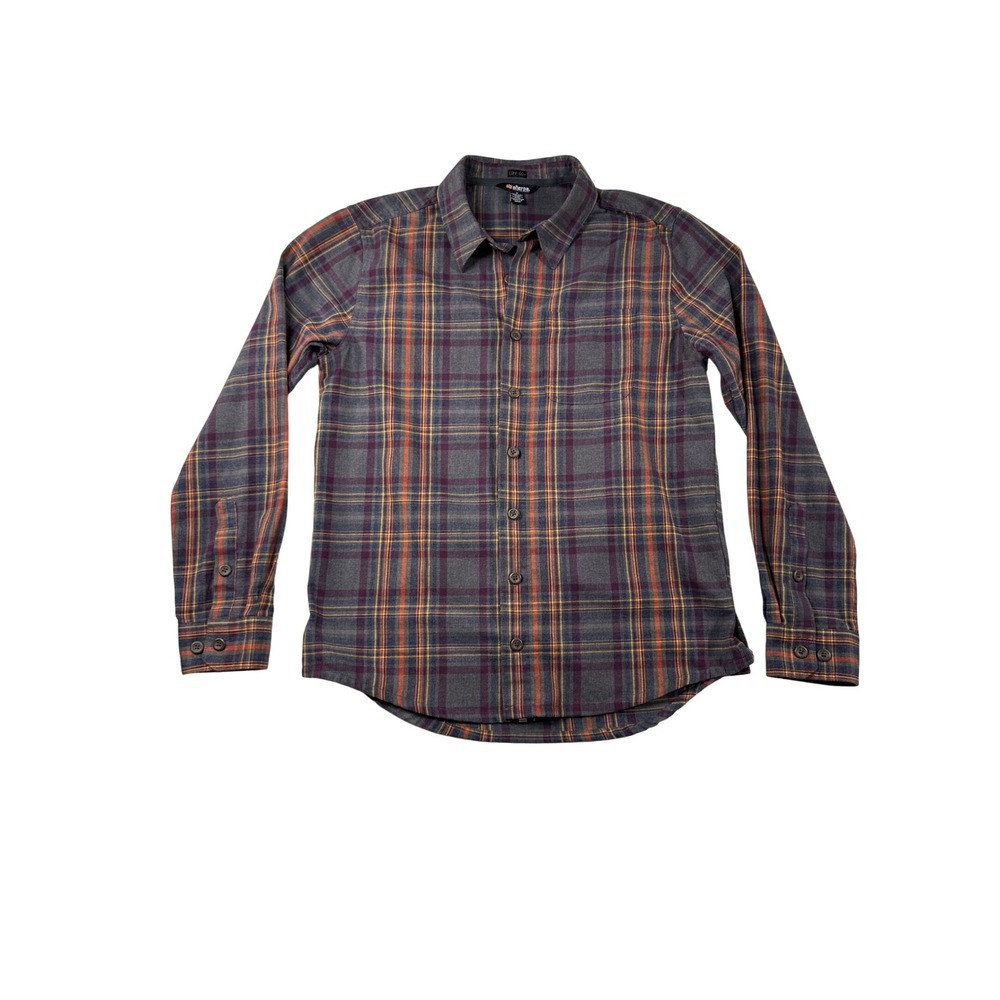 Sherpa Adventure Gear Mens Plaid UPF 50+ Long Sleeve Button Down Shirt Grey M